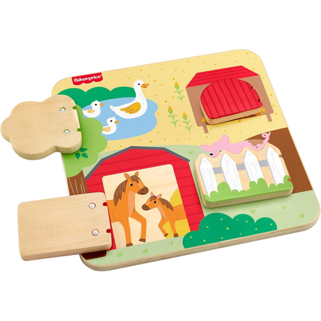 Fisher-Price Wooden Farm Animals Board