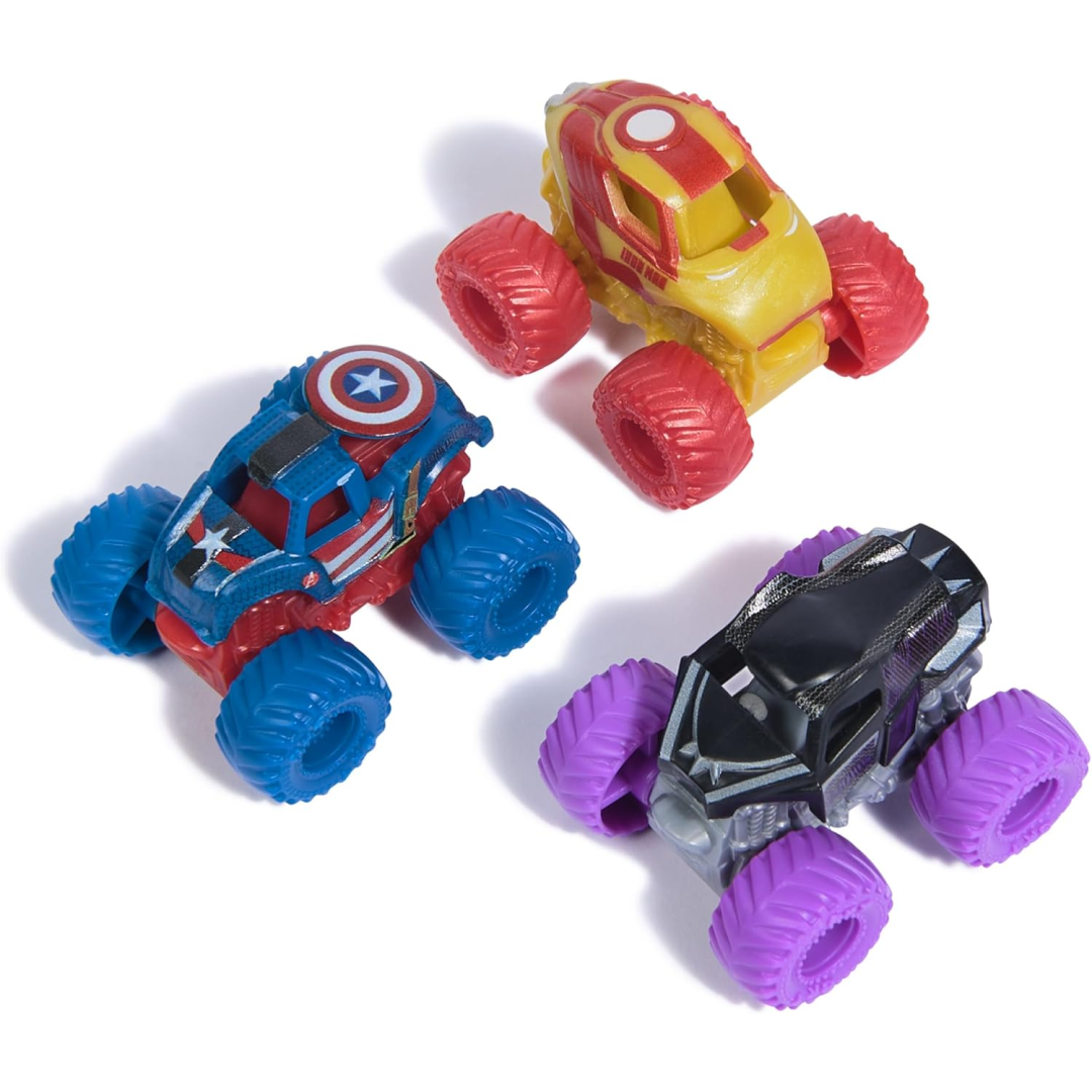 Monster Jam Marvel Mini Jams Iron Man Venom Spider-Man Set