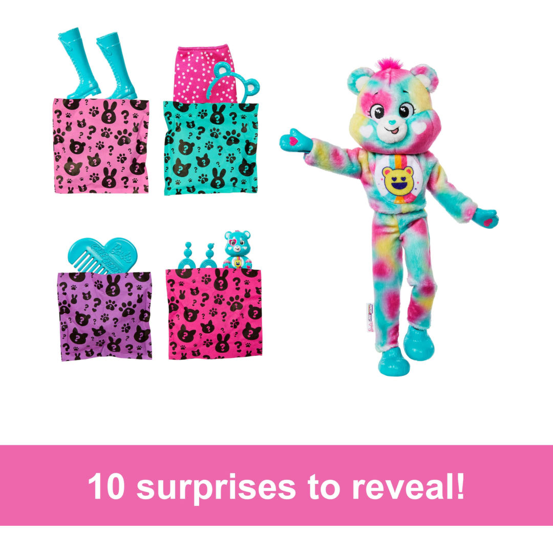 Barbie Cutie Reveal Care Bears JFV62 GOOD VIBES BEAR Series 2 (JFV59)