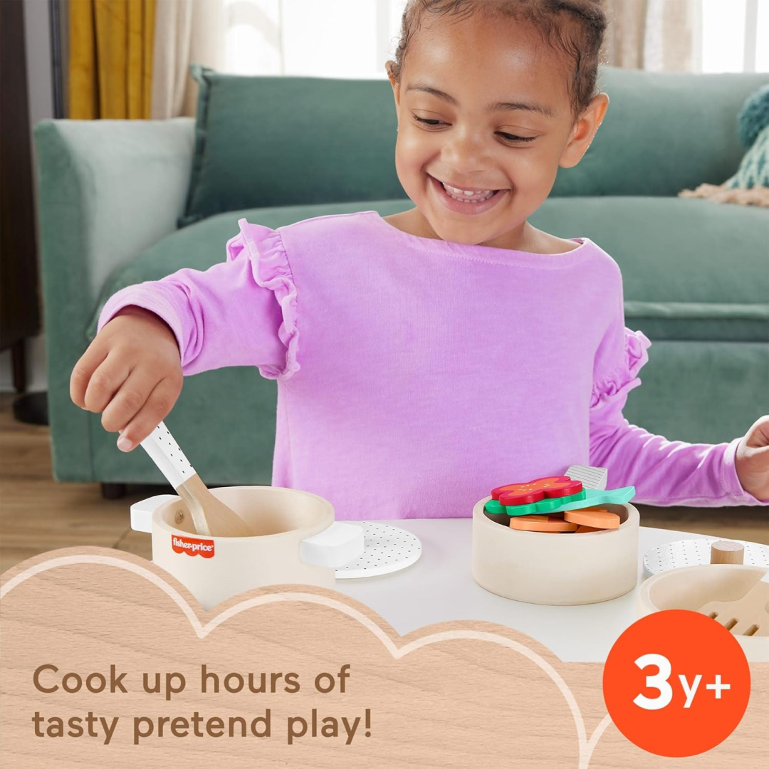 Fisher-Price Wooden Pots and Pans Play Set