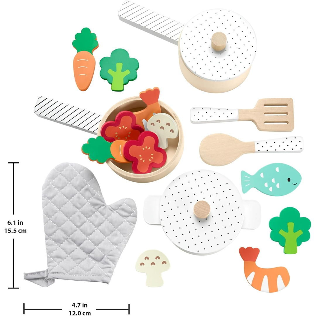 Fisher-Price Wooden Pots and Pans Play Set
