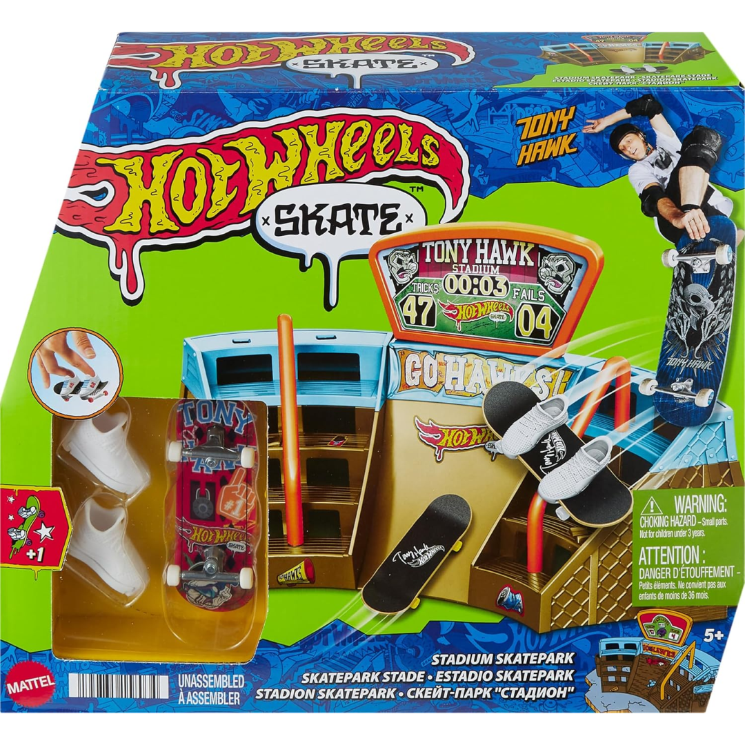 Hot Wheels Skate Stadium Skatepark Tony Hawk Playset