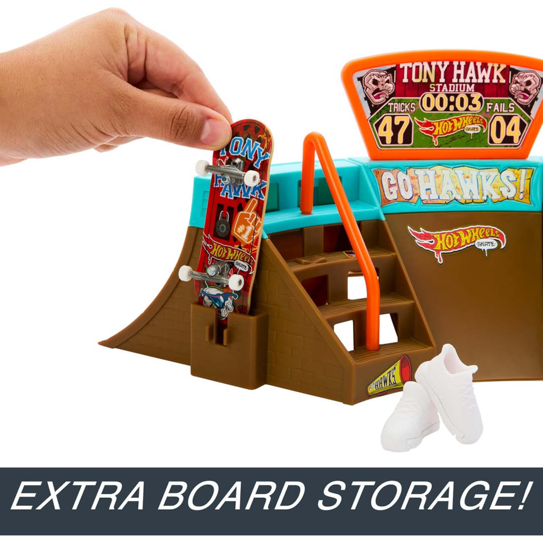 Hot Wheels Skate Stadium Skatepark Tony Hawk Playset