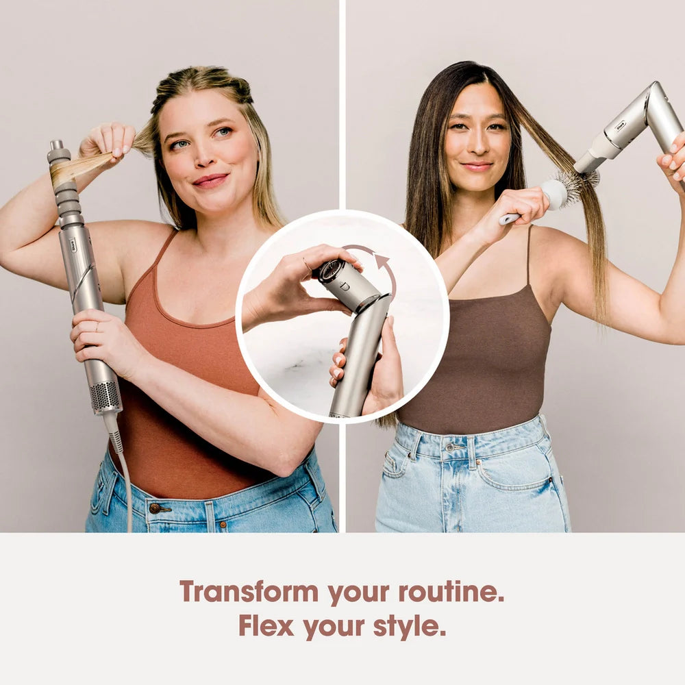Shark FlexStyle HD436SLUK 4 in 1 Air Styler and Hair Dryer for Straight & Wavy Hair - Stone