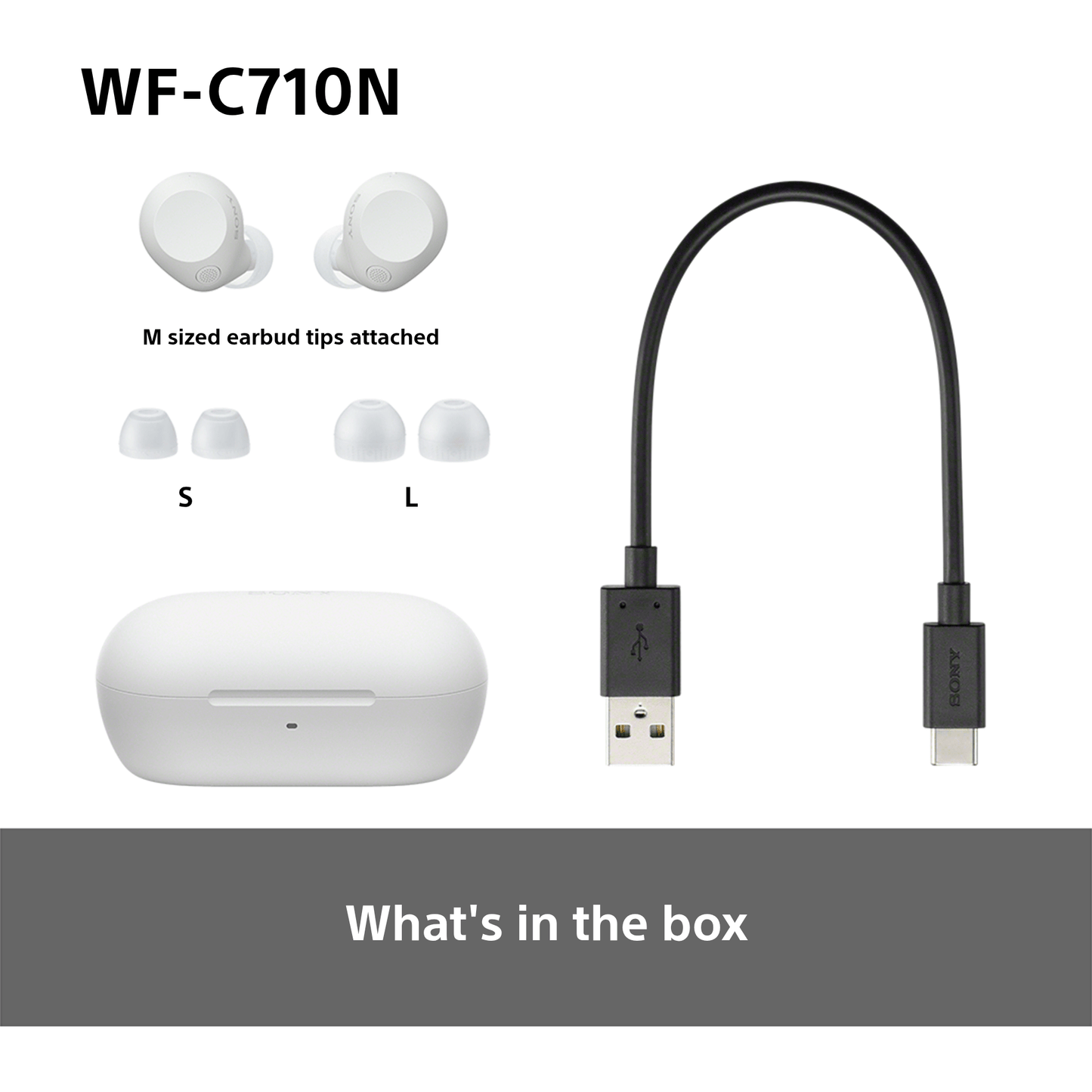Sony WFC-710N Wireless Noise Cancelling Bluetooth Earbuds White